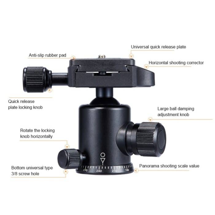TRIOPO Oubao A-208S Verstellbares tragbares Stativ aus Aluminiumlegierung mit Kugelkopf für Spiegelreflexkamera – Bild 9