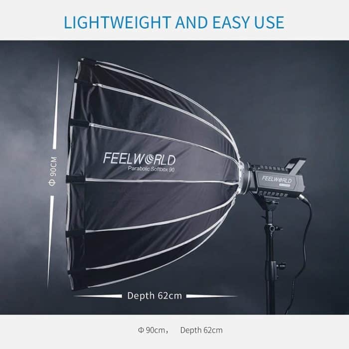 FEELWORLD FSP90 90 cm Parabol-Softbox-Schnellverschluss-Diffusor mit Bowens-Halterung, FSP90 90cm – Bild 5