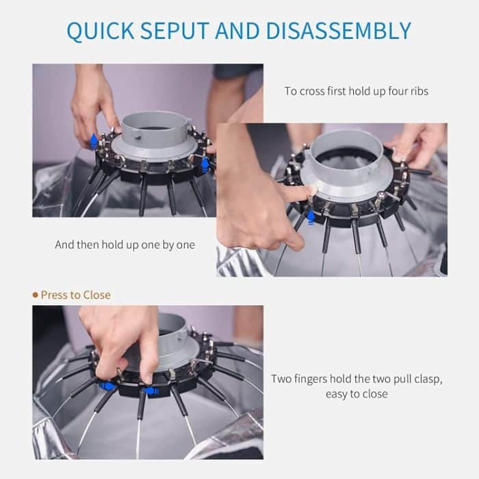 FEELWORLD FSP90 90 cm Parabol-Softbox-Schnellverschluss-Diffusor mit Bowens-Halterung, FSP90 90cm – Bild 6