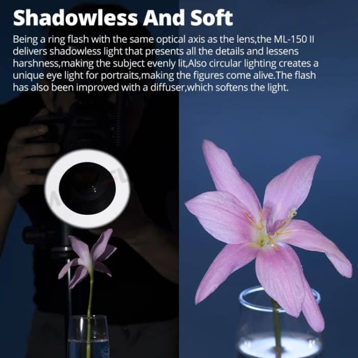 Godox ML-150II On-Camera-Makro-Ringblitzlicht mit 8 unterschiedlich großen Adapterringen, ML-150II – Bild 6