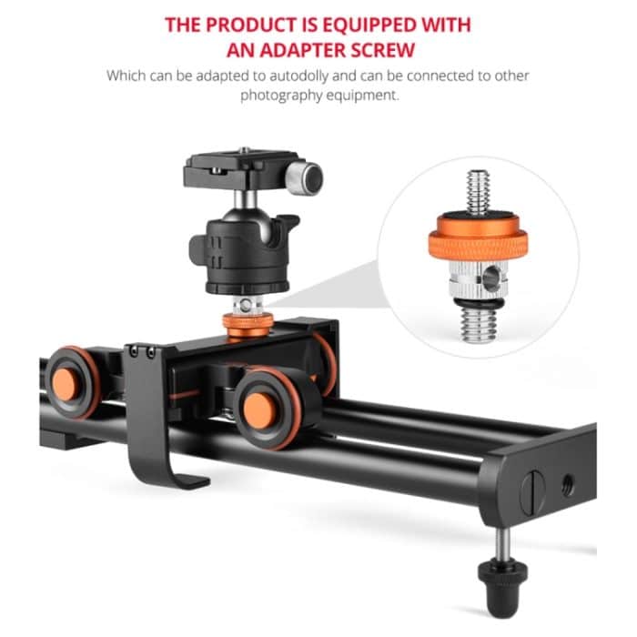 YELANGU YLG0119A 60 cm Spleiß-Gleitschienenschiene + Trolley-Schienenschnalle für Spiegelreflexkameras/Videokameras, 60cm Rail Track + Rail Buckle – Bild 8