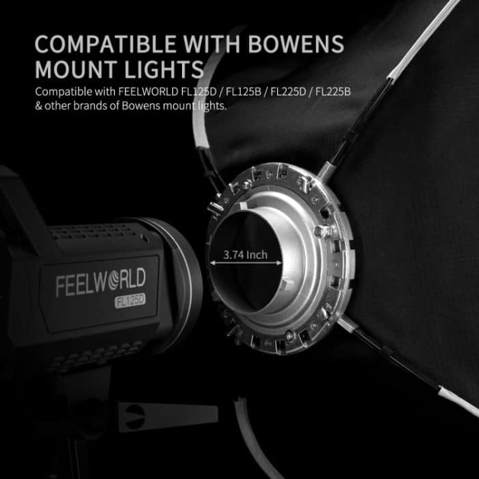 FEELWORLD FSR90 60x90cm rechteckiger Softbox Schnellverschluss Bowens Mount Diffusor – Bild 5