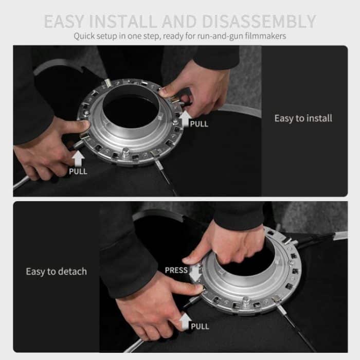 FEELWORLD FSR90 60x90cm rechteckiger Softbox Schnellverschluss Bowens Mount Diffusor – Bild 6