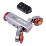 YELANGU L4X Kamera 3-Rad Dolly II Electric Track Slider 3-Rad Video Riemenscheibe Rollendes Dolly Auto mit Fernbedienung für DSLR / Heim-DV-Kameras, GoPro, Smartphones, Last: 3 kg (grau) – Bild 2