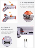 YELANGU L4X Kamera 3-Rad Dolly II Electric Track Slider 3-Rad Video Riemenscheibe Rollendes Dolly Auto mit Fernbedienung für DSLR / Heim-DV-Kameras, GoPro, Smartphones, Last: 3 kg (grau) – Bild 13