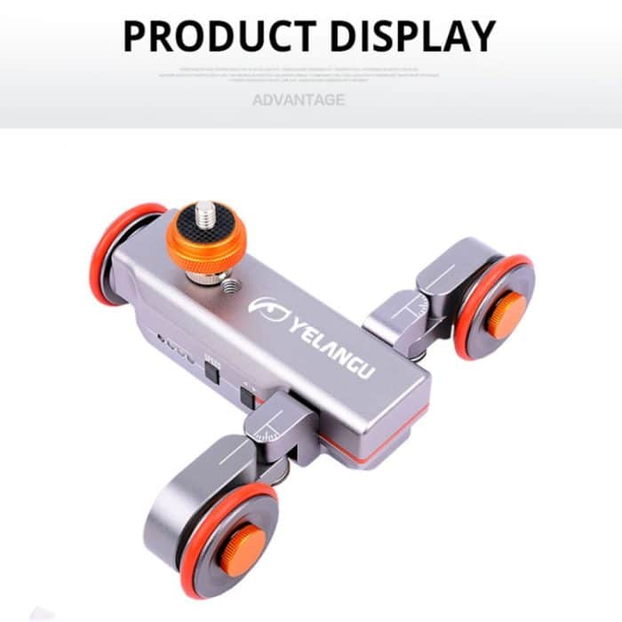 YELANGU L4X Kamera 3-Rad Dolly II Electric Track Slider 3-Rad Video Riemenscheibe Rollendes Dolly Auto mit Fernbedienung für DSLR / Heim-DV-Kameras, GoPro, Smartphones, Last: 3 kg (grau) – Bild 18
