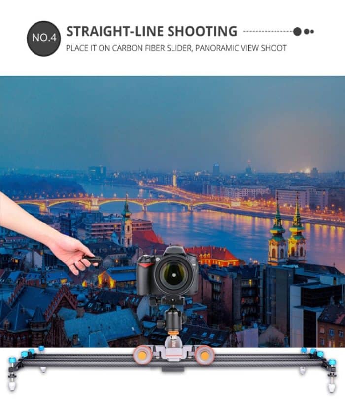 YELANGU L4X Kamera 3-Rad Dolly II Electric Track Slider 3-Rad Video Riemenscheibe Rollendes Dolly Auto mit Fernbedienung für DSLR / Heim-DV-Kameras, GoPro, Smartphones, Last: 3 kg (grau) – Bild 10