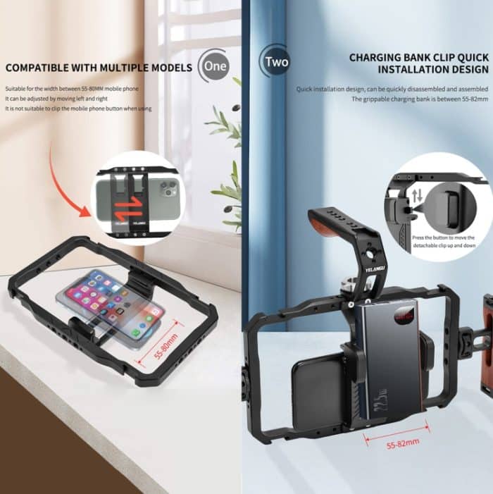 YELANGU LW101 Vlogging Live Broadcast Smartphone Video Rig Griffe Stabilisator Kits – Bild 4