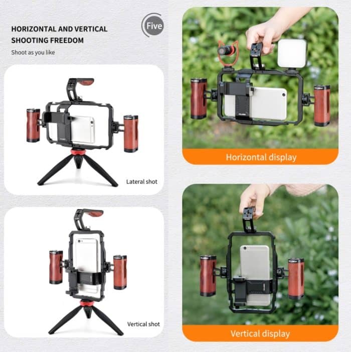 YELANGU LW101 Vlogging Live Broadcast Smartphone Video Rig Griffe Stabilisator Kits – Bild 6