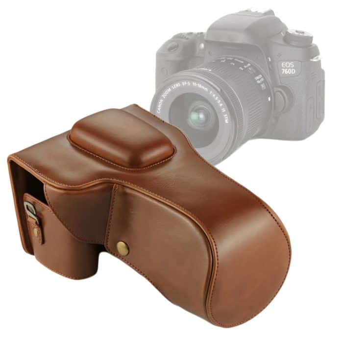 Ganzkörperkamera-PU-Ledertasche für Canon EOS 760D / 750D (18-135-mm-Objektiv), For EOS 760D – Bild 1