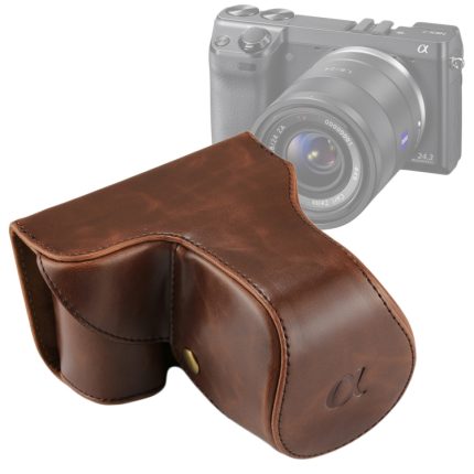 Ganzkörper-Kameratasche aus PU-Leder mit Trageriemen für Sony NEX 7 / F3 (18–55 mm Objektiv), For Sony NEX 7 / F3, For Sony NEX 7