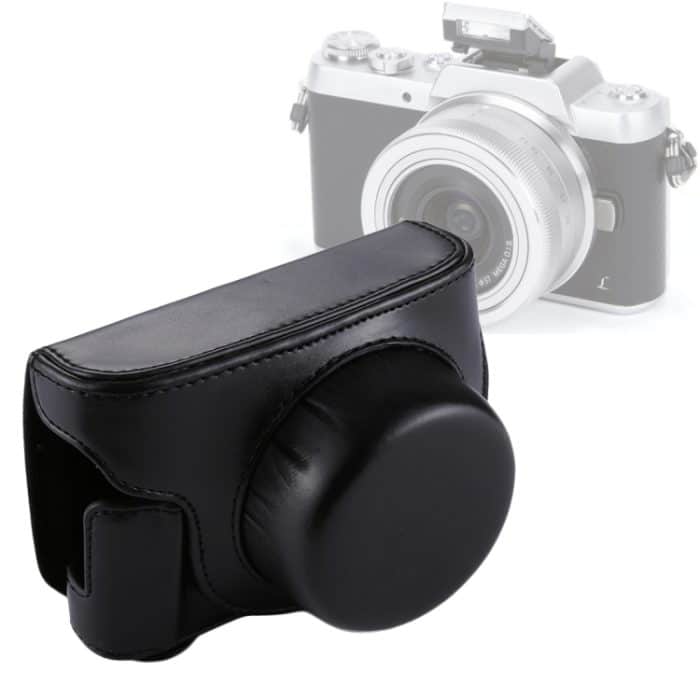 Ganzkörper-Kameratasche aus PU-Leder mit Trageriemen für Panasonic Lumix GF7 / GF8 / GF9 (12-32 mm / 14-42 mm Objektiv), For Lumix GF7 – Bild 1