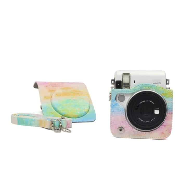 Regenbogen Ölgemälde Muster PU Leder Schutzkamera Fall Tasche Für FUJIFILM Instax Mini70 Kamera – Bild 5
