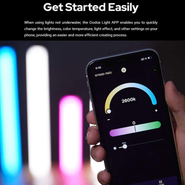 Godox WT25R Wasserdichtes Röhrenlicht 25 cm RGB-Foto-Video-Fülllicht – Bild 9