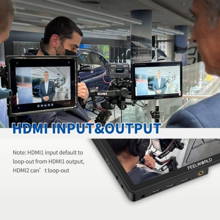 FEELWORLD LUT11H 10,1 Zoll ultraheller 2000nit DSLR-Kamera-Feldmonitor Touchscreen 4K HDMI F970 Externe Stromversorgung und Installationskit, LUT11H – Bild 9