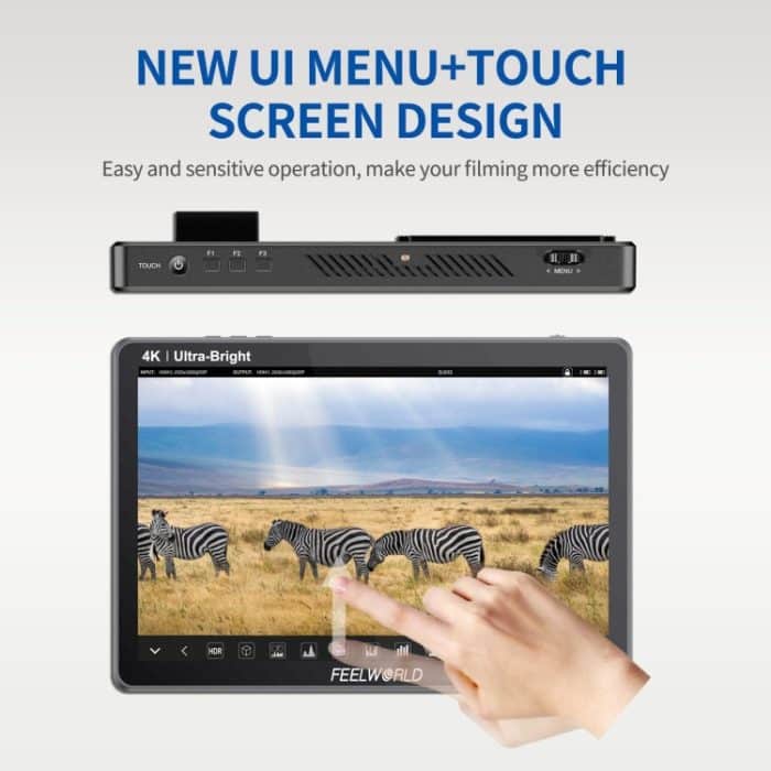 FEELWORLD LUT11H 10,1 Zoll ultraheller 2000nit DSLR-Kamera-Feldmonitor Touchscreen 4K HDMI F970 Externe Stromversorgung und Installationskit, LUT11H – Bild 10