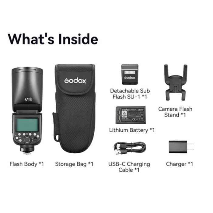 Godox V1Pro TTL Li-Ionen-Blitzlicht mit rundem Kopf – Bild 8