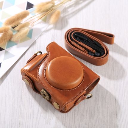 Ganzkörperkamera-PU-Ledertasche mit Trageriemen für Canon G9X / G9X II, For G9X