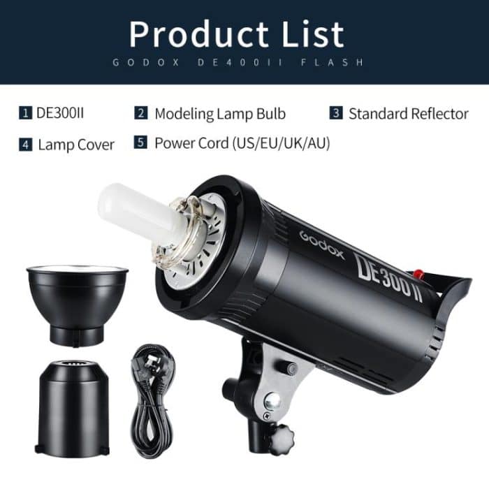 Godox DE300II 300Ws Studio-Blitzlicht Strobe Lampe Kopf Bowens Mount Speedlight, DE300II – Bild 7