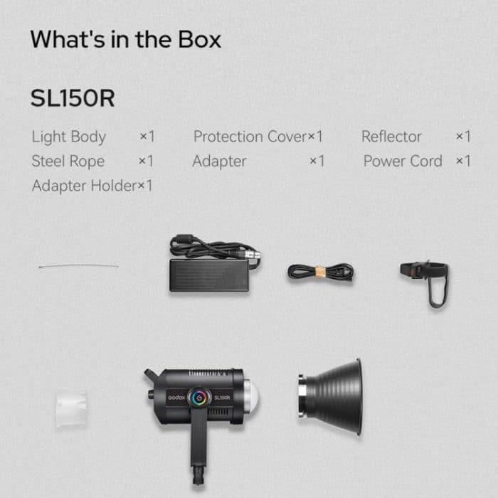 Godox SL150R RGB-LED-Videoleuchte, 165 W, CRI/TLCI 97+, COB-Monolicht, Bowens-Montierung, Studio-Fotoleuchte, SL150R – Bild 10
