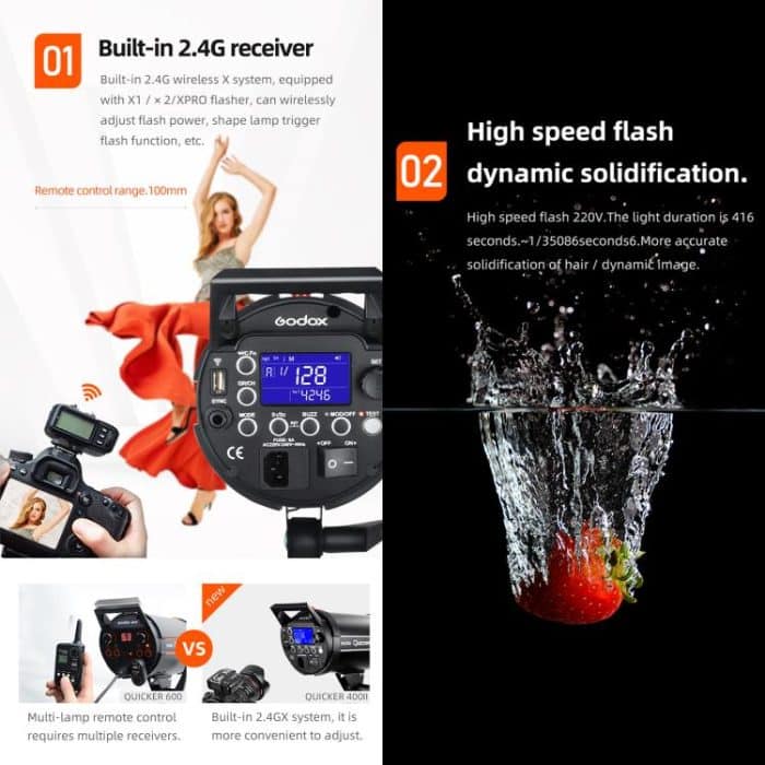 Godox Quicker 400IIM Studio-Blitzlicht 400Ws Bowens-Mount-Blitzlicht, Quicker 400IIM – Bild 6