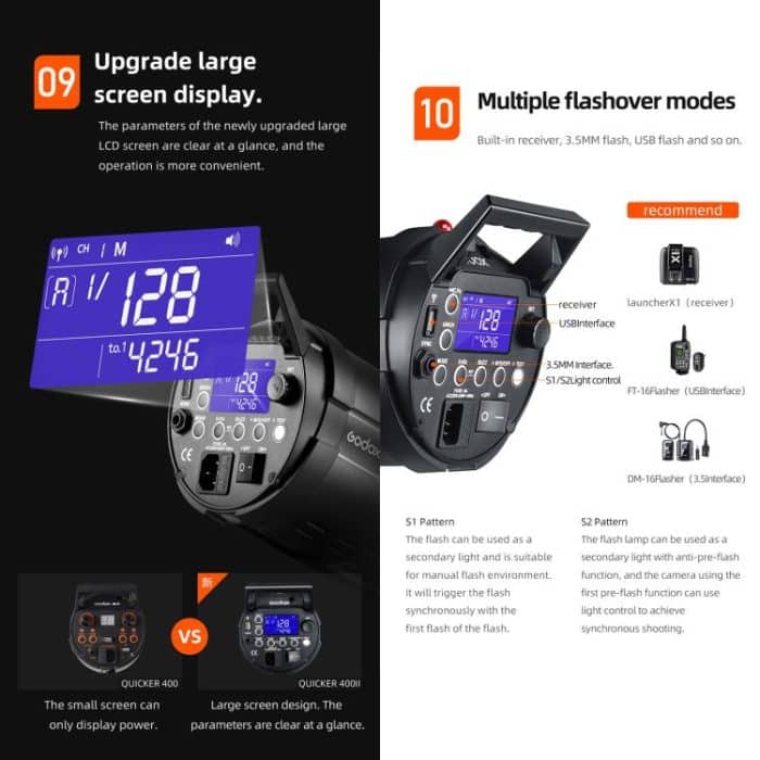 Godox Quicker 600IIM Studio-Blitzlicht 600Ws Bowens-Mount-Blitzlicht, Quicker 600IIM – Bild 10