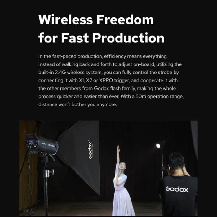 Godox QT400IIM Strobe Studio-Blitzlicht 400Ws Bowens-Montierung Hochgeschwindigkeits-Blitz, QT400III – Bild 8