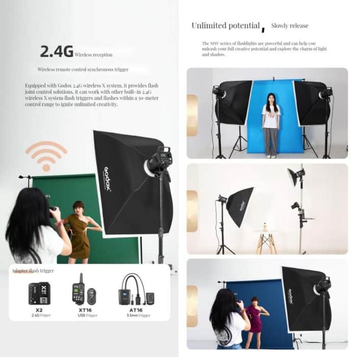 Godox MS300-V Studio-Blitzlicht 300Ws Bowens Mount Strobe Light mit Lampenabdeckung, MS300-V – Bild 6