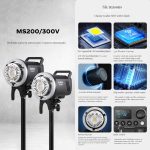 Godox MS200-V Studio-Blitzlicht 200Ws Bowens Mount Strobe Light mit Lampenabdeckung, MS200-V – Bild 3