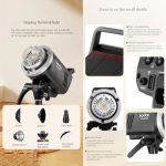 Godox MS200-V Studio-Blitzlicht 200Ws Bowens Mount Strobe Light mit Lampenabdeckung, MS200-V – Bild 10