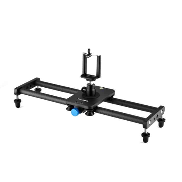 YELANGU L140T-A 40 cm Kohlefaser-Gleitschiene mit Telefonklemme und Kugelkopfadapter für Smartphones, L140T-A – Bild 2