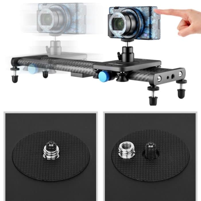 YELANGU L140T-A 40 cm Kohlefaser-Gleitschiene mit Telefonklemme und Kugelkopfadapter für Smartphones, L140T-A – Bild 7