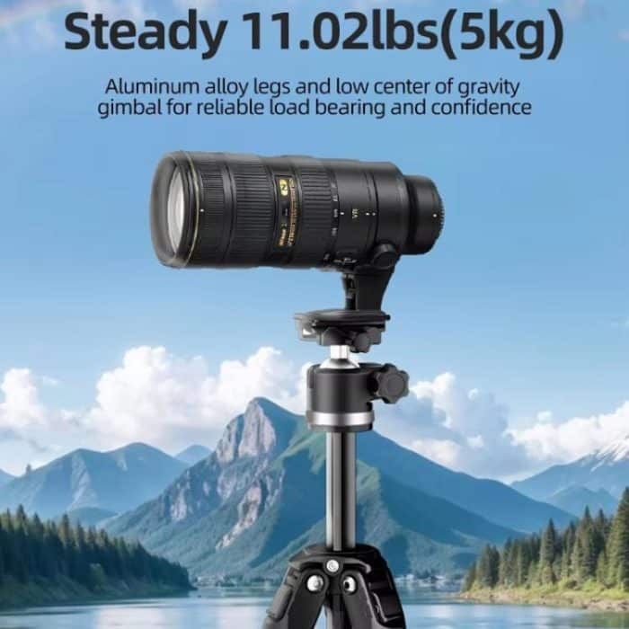 BEXIN TA255-BS30 Portable Collapsible Aluminum Alloy Camera Tripod with Head, TA255-BS30 – Bild 5