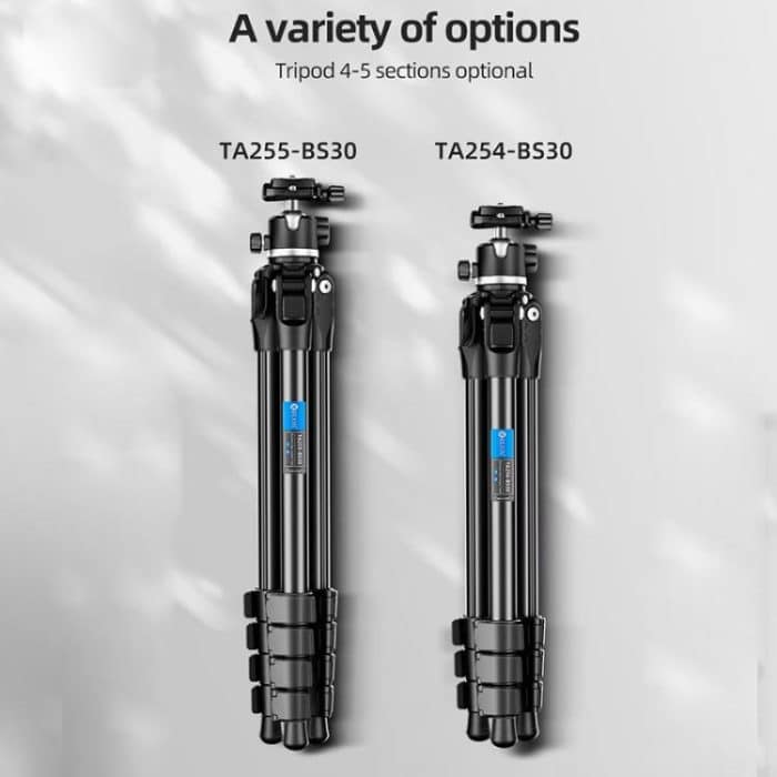 BEXIN TA255-BS30 Portable Collapsible Aluminum Alloy Camera Tripod with Head, TA255-BS30 – Bild 10