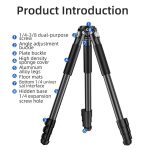 BEXIN RK294 Portable Collapsible Carbon Fiber Camera Tripod, RK294 – Bild 3