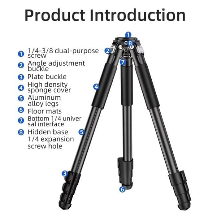 BEXIN RK294 Portable Collapsible Carbon Fiber Camera Tripod, RK294 – Bild 3