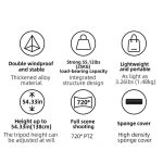 BEXIN RK294 Portable Collapsible Carbon Fiber Camera Tripod, RK294 – Bild 5