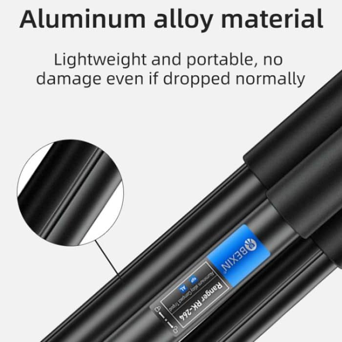 BEXIN RK264 Portable Collapsible Aluminum Alloy Camera Tripod, RK264 – Bild 8