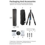 BEXIN W-334C Portable DSLR Camera 2 in 1 Carbon Fiber Tripod Detachable Monopod, W-334C – Bild 8