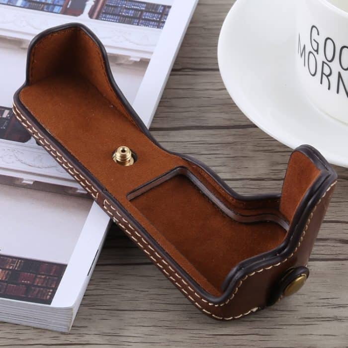 1/4-Zoll-Gewinde PU-Leder-Kamera-Halbgehäusebasis für Canon EOS M5, For Canon M5 – Bild 3