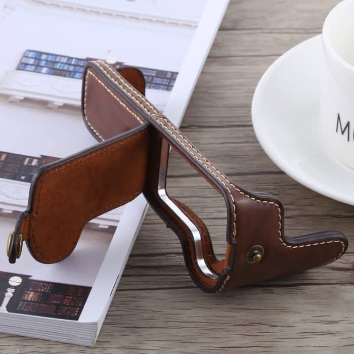 1/4-Zoll-Gewinde PU-Leder-Kamera-Halbgehäusebasis für Canon EOS M5, For Canon M5 – Bild 6