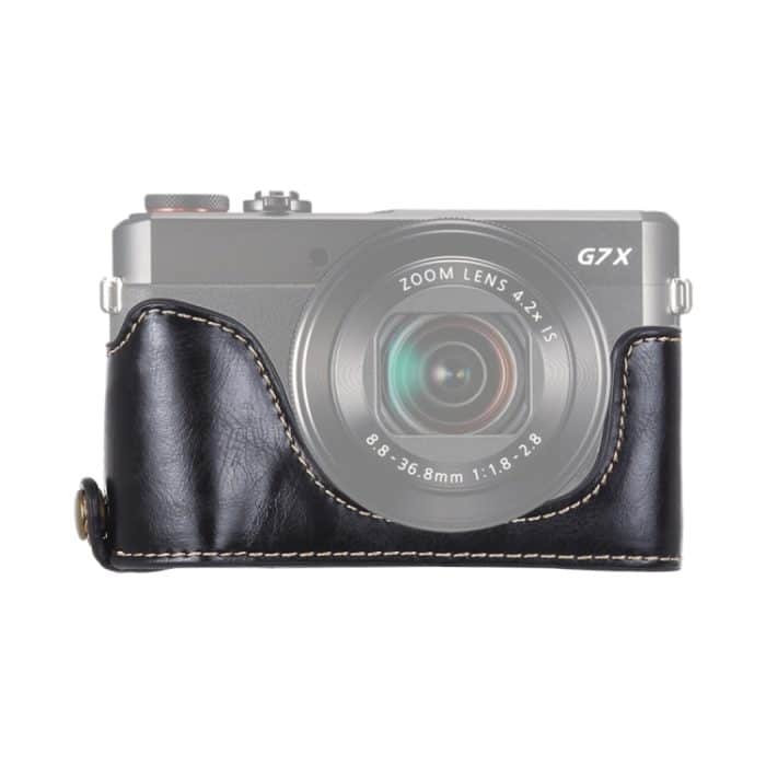 1/4-Zoll-Gewinde PU-Leder-Kamera-Halbgehäusebasis für Canon G7 X Mark II, For Canon G7X2 – Bild 1