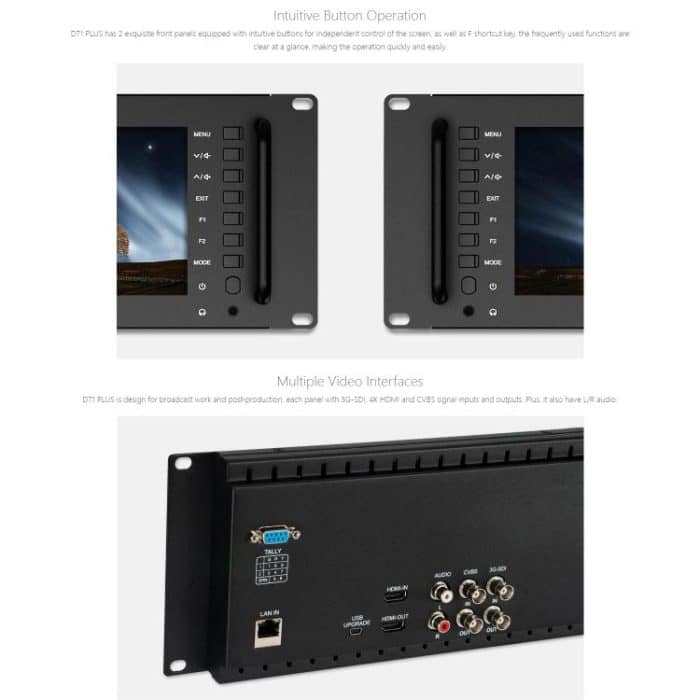FEELWORLD D71 PLUS Dual 7 Zoll 3HE Rackmount-Monitor 4K HDMI SDI 1920 x 1200 IPS Monitor, D71 PLUS – Bild 6