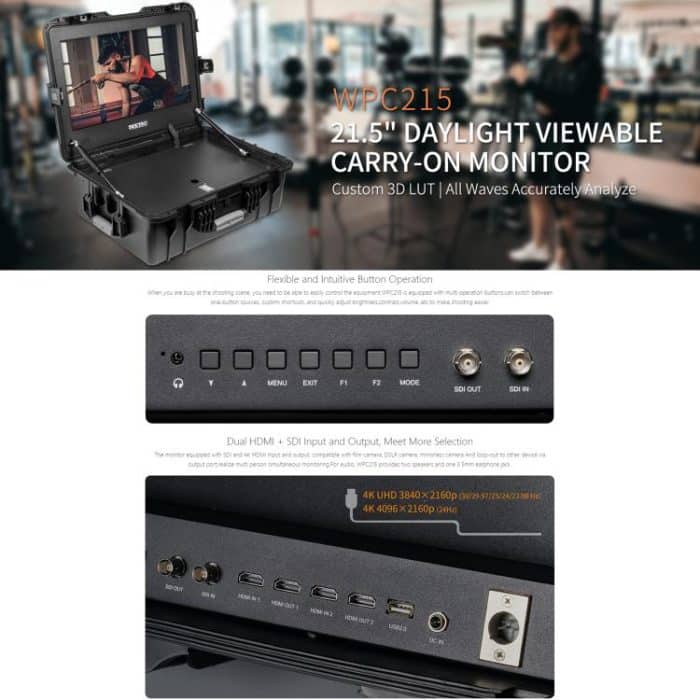 SEETEC WPC215 21,5 Zoll 1000nit Hochheller tragbarer Regiemonitor zum Mitnehmen Full HD 1920x1080 Monitor, WPC215 – Bild 11