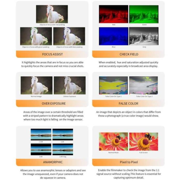 FEELWORLD S10 10,1 Zoll 12G SDI HDMI2.0 Kamera-Feldmonitor Hohe Helligkeit 1200nit Touchscreen-Monitor, S10 – Bild 13