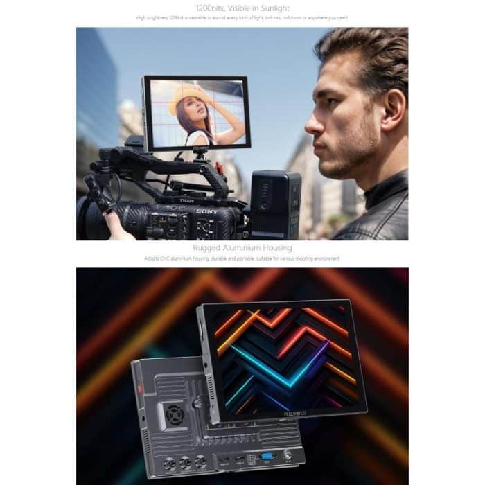 FEELWORLD S10 10,1 Zoll 12G SDI HDMI2.0 Kamera-Feldmonitor Hohe Helligkeit 1200nit Touchscreen-Monitor, S10 – Bild 9