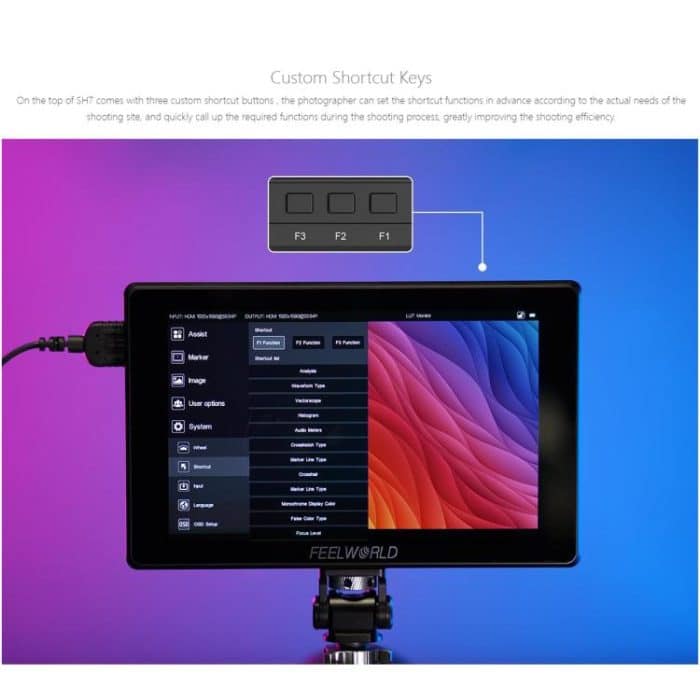 FEELWORLD SH7 7 Zoll Ultraheller 2200nit On-Camera-Monitor SDI HDMI Cross Conversion Monitor, SH7 – Bild 11