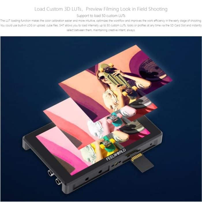 FEELWORLD SH7 7 Zoll Ultraheller 2200nit On-Camera-Monitor SDI HDMI Cross Conversion Monitor, SH7 – Bild 15