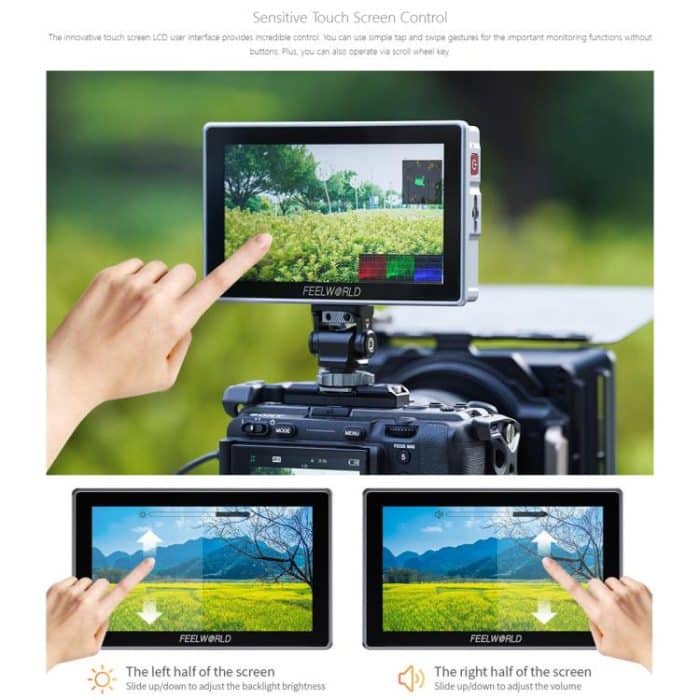 FEELWORLD H5 5,5 Zoll 12G SDI HDMI 2.0 Kamera-Feldmonitor Hohe Helligkeit 1200nit Touchscreen-Monitor, H5 – Bild 12