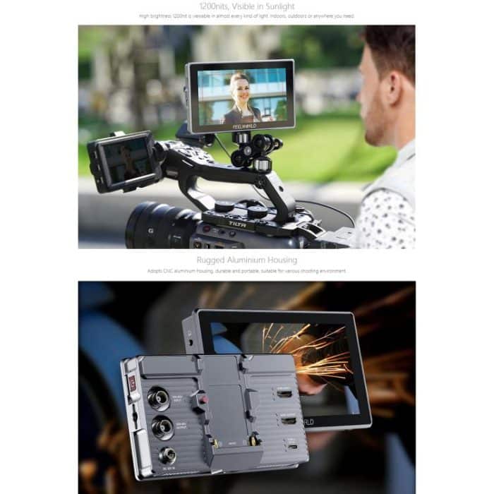 FEELWORLD H5 5,5 Zoll 12G SDI HDMI 2.0 Kamera-Feldmonitor Hohe Helligkeit 1200nit Touchscreen-Monitor, H5 – Bild 10